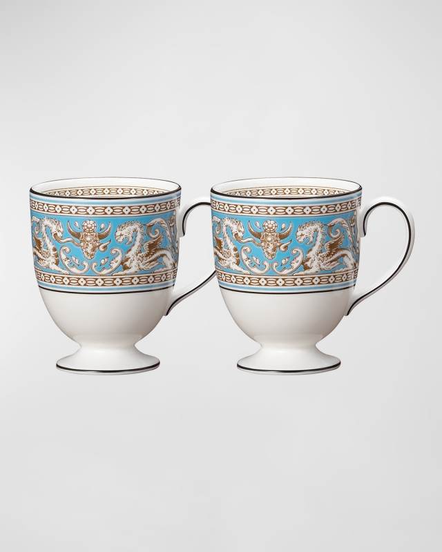 Florentine Turquoise Mugs, Set of 2